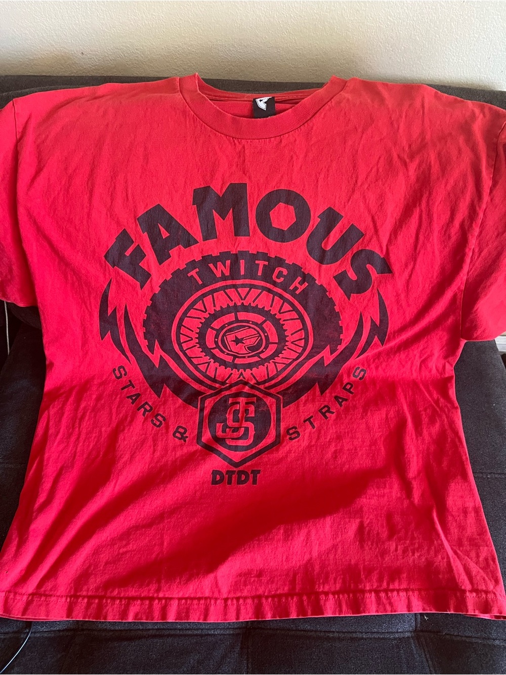 Famous Stars & Straps Red Tee with Black Graphic